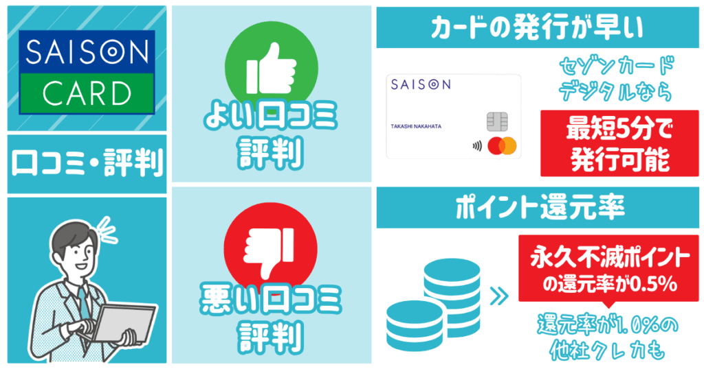 セゾンカードの口コミ・評判